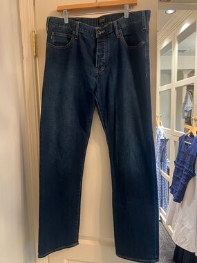Armani Jeans Dark Blue Straight Fit Jeans-sz 36